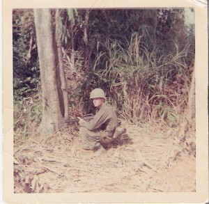 Robert McGeeney serving as a Marine Corp, potentially in Vietnam between 1966 and 1969.